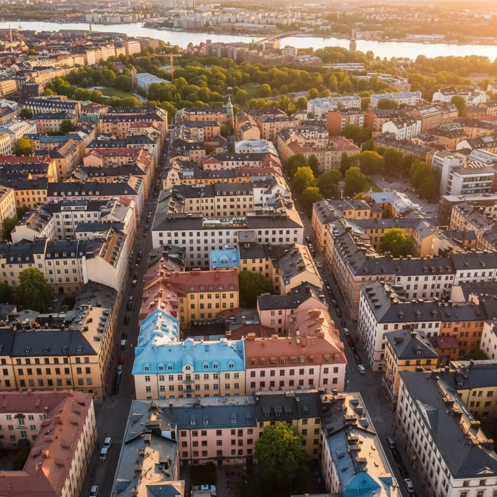 Stockholms innerstad sett från ovan